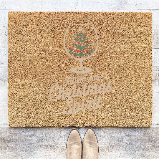 Filled with Christmas Spirit Glass Coir Doormats