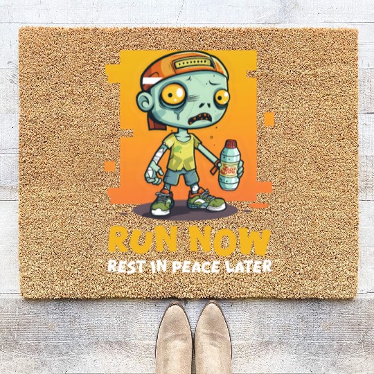 Halloween Runner Run Now, Rest In Peace Later Coir Doormats