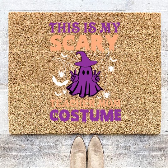 Scary Teacher Halloween Coir Doormats Sublimation Designs