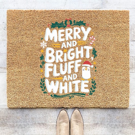 Merry And Bright, Fluff And White Penguin Coir Doormats