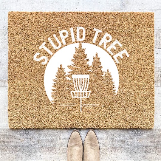 Stupid Tree Distressed Disc Golf Coir Doormats