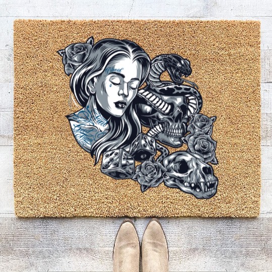 Blessed Chicano Vintage Street Art Graphic Coir Doormats