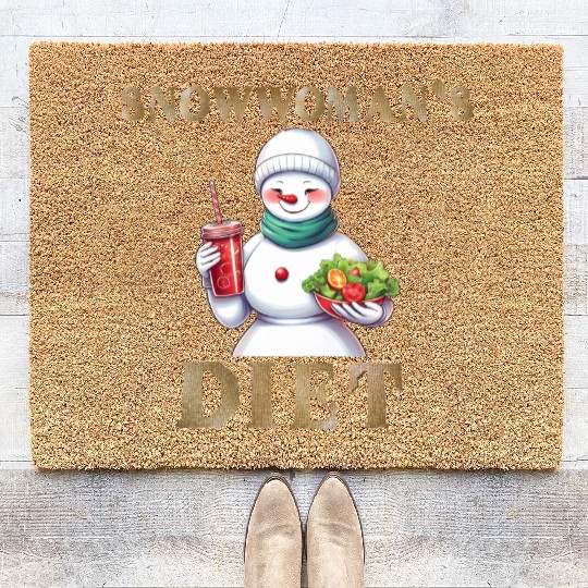 Snowwoman's Sweet and Salty Cravings Coir Doormats