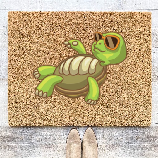 Sea Turtle Ocean Beach Relaxing Turtle Coir Doormats