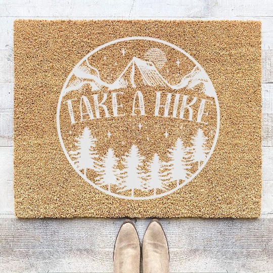 Take A Hike Mountain Hiking Camping Outdoors Coir Doormats