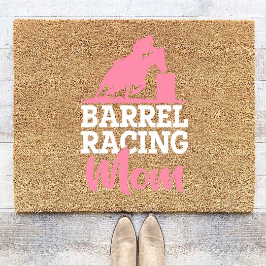 Barrel Racer Rodeo Horse Barrel Racing Mom Coir Doormats