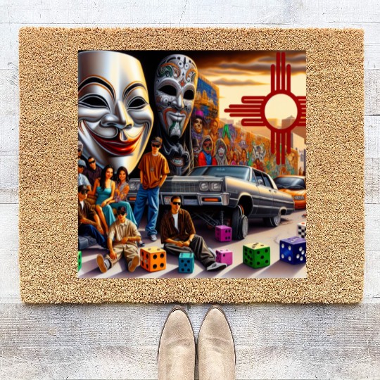 New Mexico Zia Symbol Coir Doormats