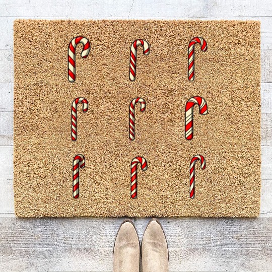 christmas cheer candy cane Coir Doormats