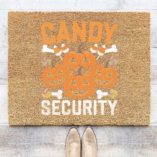 Candy Security Halloween Design Coir Doormats