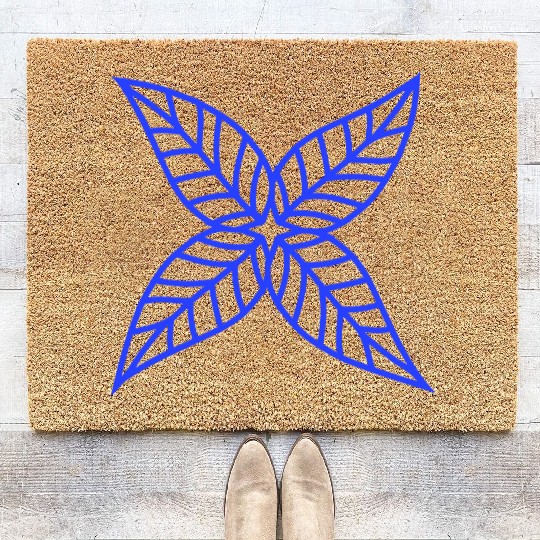Small Star Leaf Green Pretty Autumn Nature Leaflet Coir Doormats