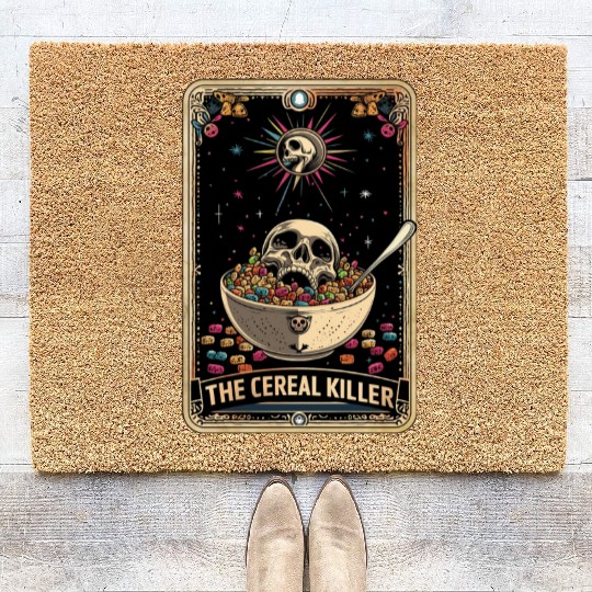 Cereal Killer Tarot Card Horror Movies True Crime Coir Doormats