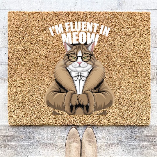 I'm Fluent In Meow Cat Lover Humor Coir Doormats