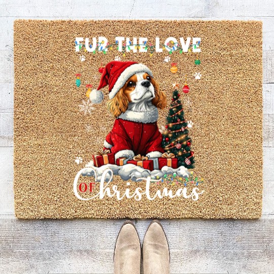 Cavalier King Charles Spaniel Christmas Tree Dog Coir Doormats