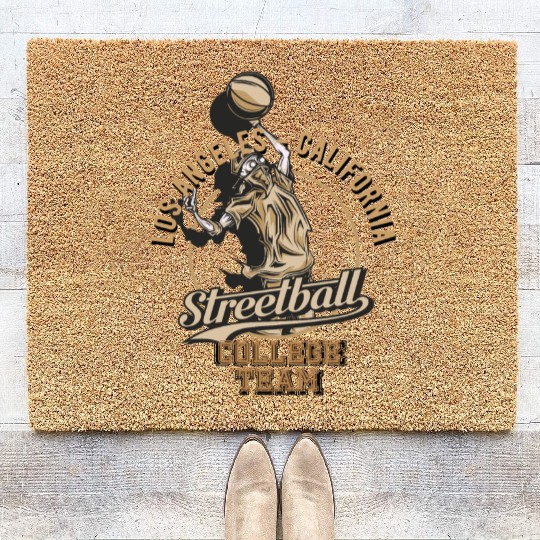Los Angeles Streetball College Team log Coir Doormats