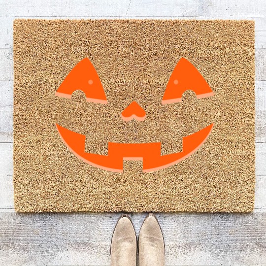 Face Halloween Pumpkin Fun Unisex for Men Women Coir Doormats