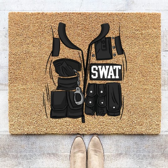 SWAT Costume Funny Halloween Costume SWAT Coir Doormats