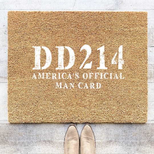 DD214 America s Official Man Card Coir Doormats