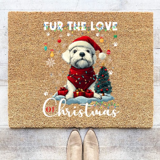 West Highland White Terrier Christmas Decorations Coir Doormats