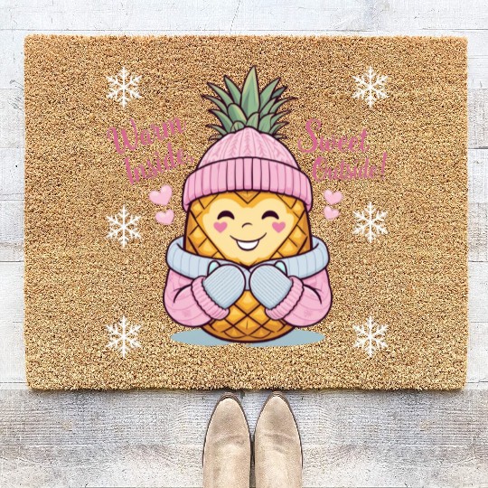 Cozy Pineapple “Warm Inside, Sweet Outside” Coir Doormats