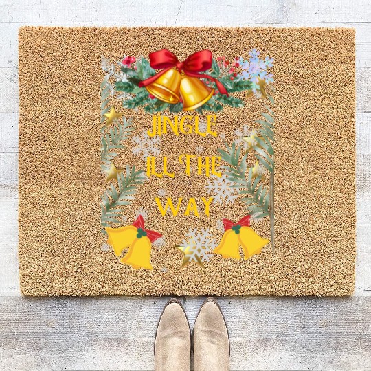 Christmas Cheer in a cup Funny Christmas on Bella Coir Doormats