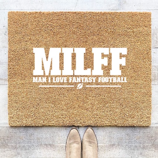 MILFF Man I Love Fantasy Football Funny Football Coir Doormats