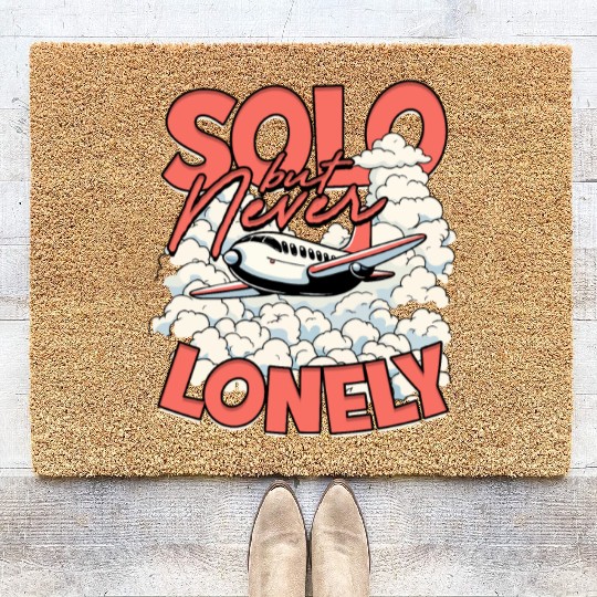 First Solo Flight Pilot Solo But Never Lonely Coir Doormats