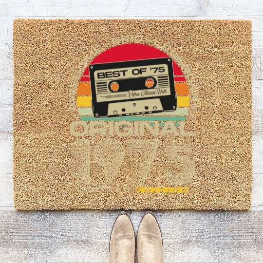 Vintage 1975 born Retro 50th birthday Coir Doormats