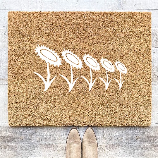 Many Small Sunflowers Sun Five Flowers 5 Series Coir Doormats