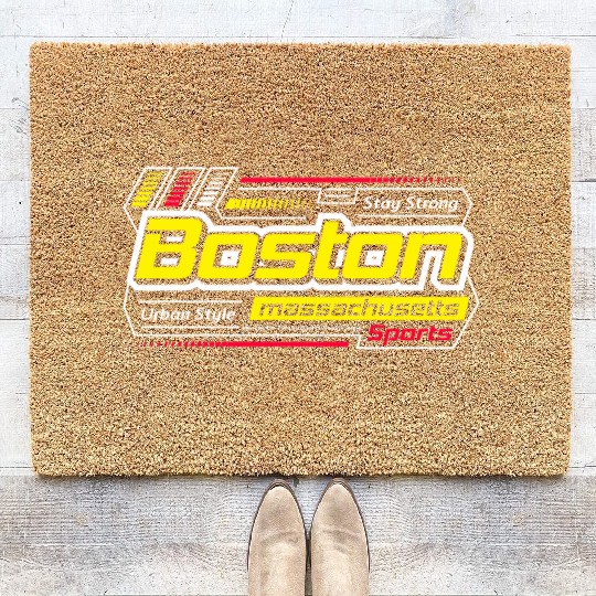 Stay Strong Boston Massachusetts City Coir Doormats