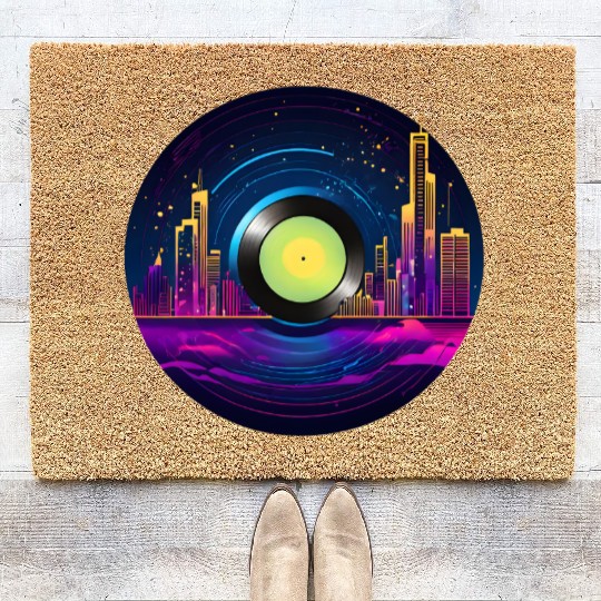 Vinyl City Spinning Coir Doormats