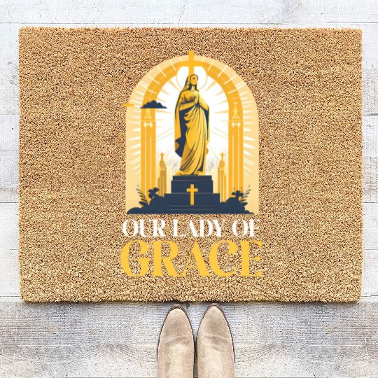 Virgin Mary Our Lady Of Grace Coir Doormats