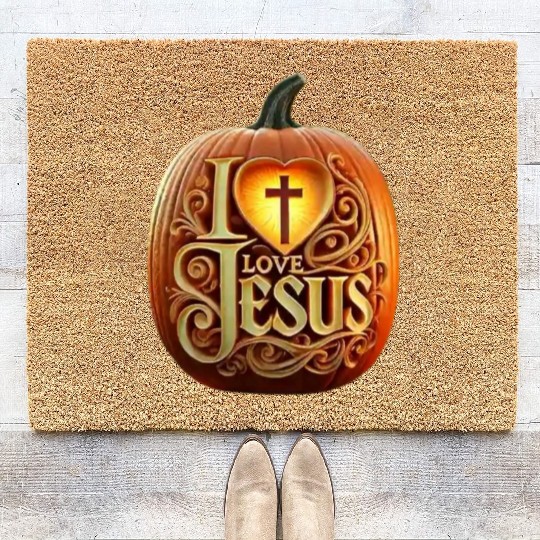 i love jesus Coir Doormats