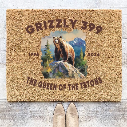 Grizzly 399 1996 - 2024, Queen of the Tetons Coir Doormats