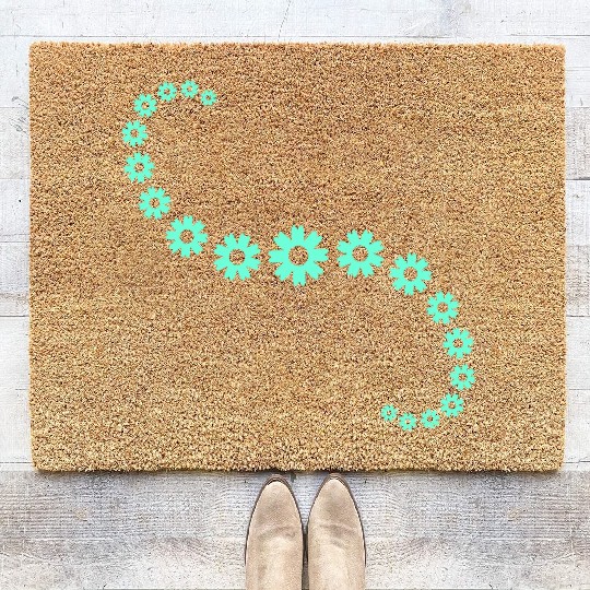 Many Pretty Daisy Flowers Decorative Nature Design Coir Doormats