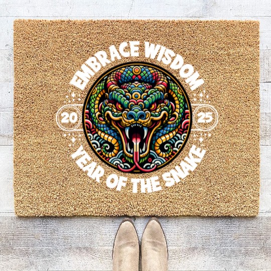 Embrace Wisdom 2025 Year of the Snake Coir Doormats