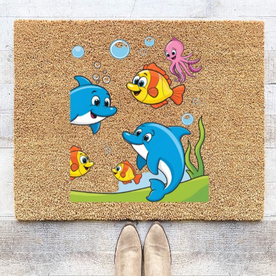 Dolphins and Friends Coir Doormats
