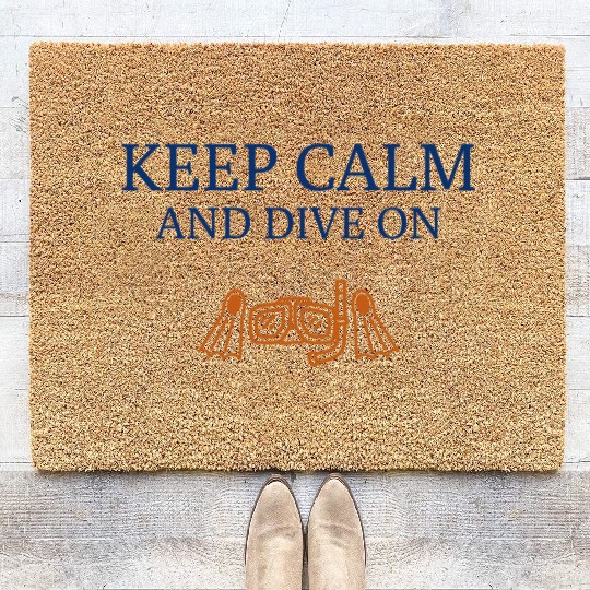 Keep Calm and Dive On Ocean Exploration Coir Doormats