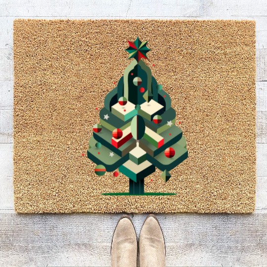 Modern Christmas tree - elegance for the holidays Coir Doormats