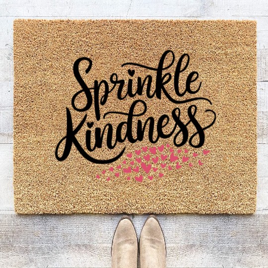 Sprinkle Kindness with Love Hearts Coir Doormats