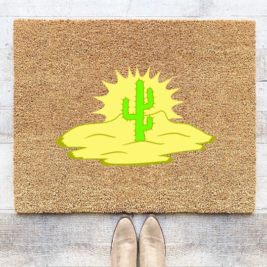 Cactus Desert Sunset Evening Sun Night Sunny Cacti Coir Doormats
