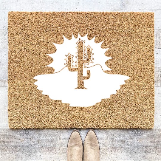 Cactus Desert Sunset Evening Sun Night Sunny Cacti Coir Doormats