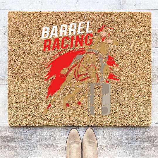 Horse Riding Cowgirl Barrel Racing Rodeo Coir Doormats