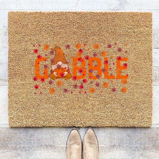 GOBBLE TURKEY PODIATRIST FUNNY THANKSGIVING Coir Doormats
