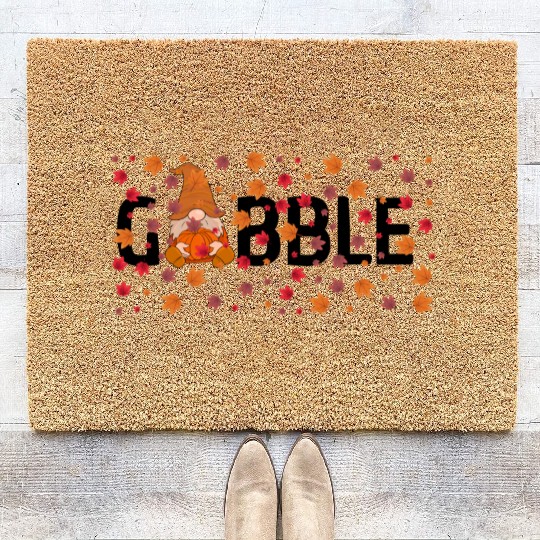 GOBBLE TURKEY PODIATRIST FUNNY THANKSGIVING Coir Doormats