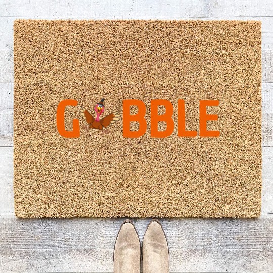 GOBBLE TURKEY PODIATRIST FUNNY THANKSGIVING Coir Doormats