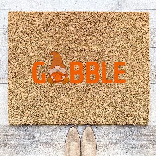 GOBBLE TURKEY PODIATRIST FUNNY THANKSGIVING Coir Doormats