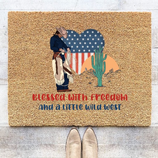 Blessed with Freedom and a little Wild West Coir Doormats