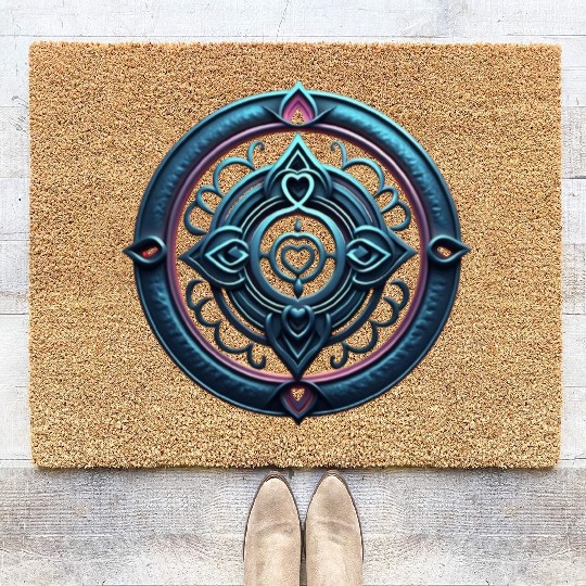 Sacred Heart Mandala Coir Doormats