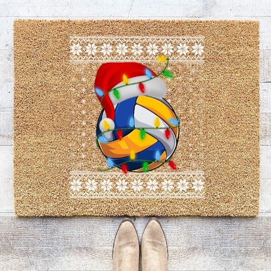 Volleyball Christmas Coir Doormats