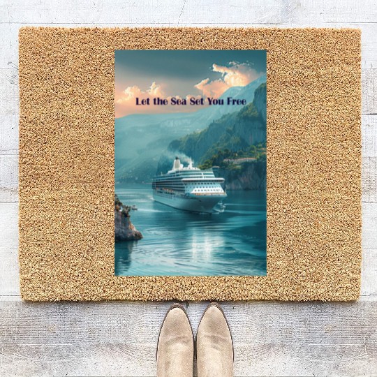 cruise ship Let the Sea set you free Coir Doormats
